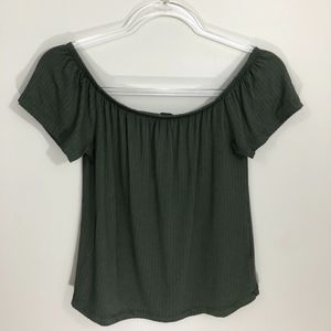 Primark‎ Off Shoulder Green Top XS